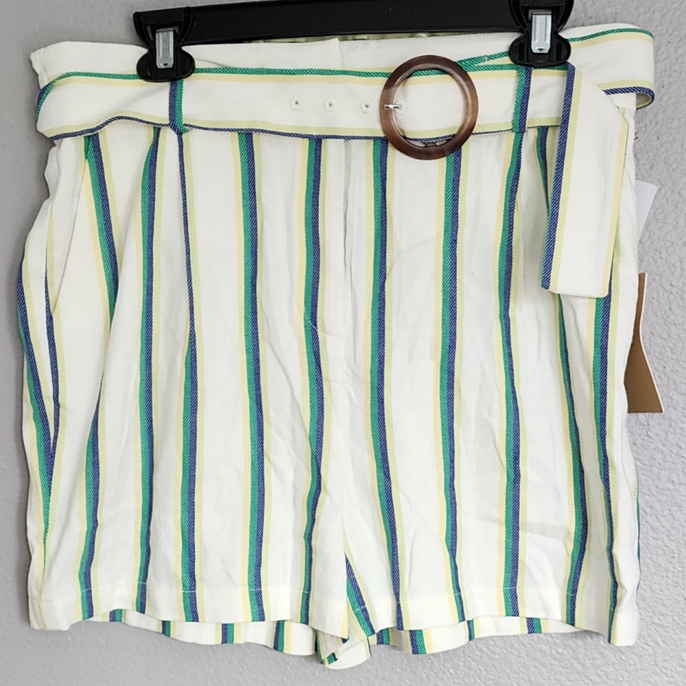 Halogen Paperbag Ivory-Blue Dune Striped  Short/ Size M